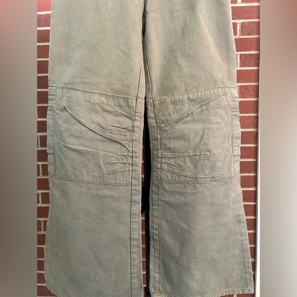 Vintage YAYA Olive Green Wide Leg Lace-Up Pants | Boho Festival Utility Y2K - Picture 8 of 11